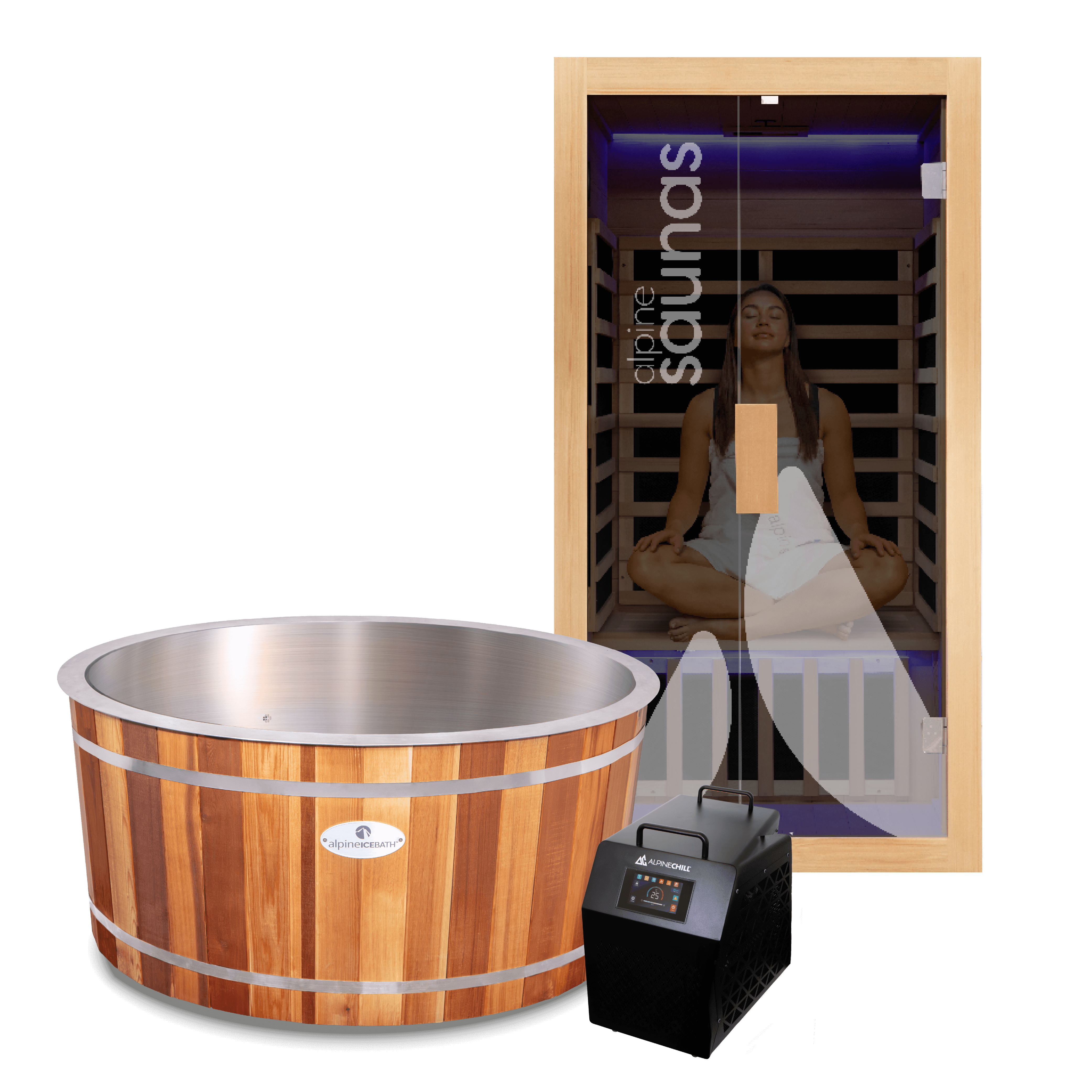 Oslo 2-Person Infrared Sauna + Apollo Ice Bath Combo | Alpine Spas™ NZ